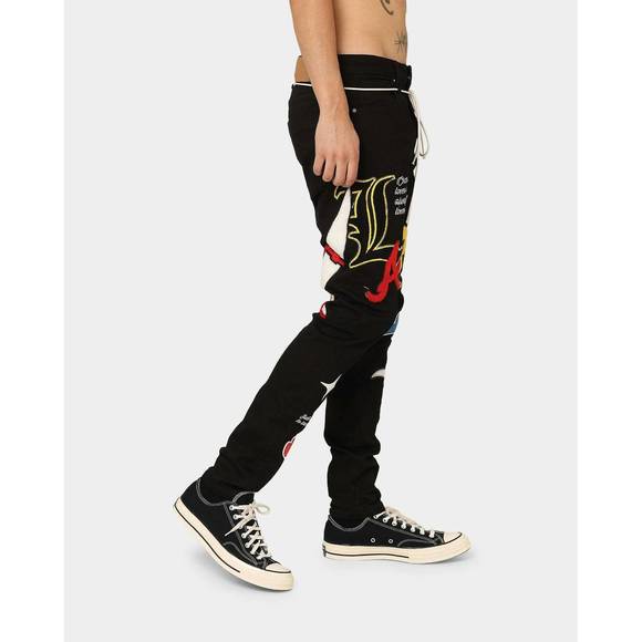 NEW LIFTED ANCHORS men's boulevard puff print denim pant in black wash - Picture 4 of 6